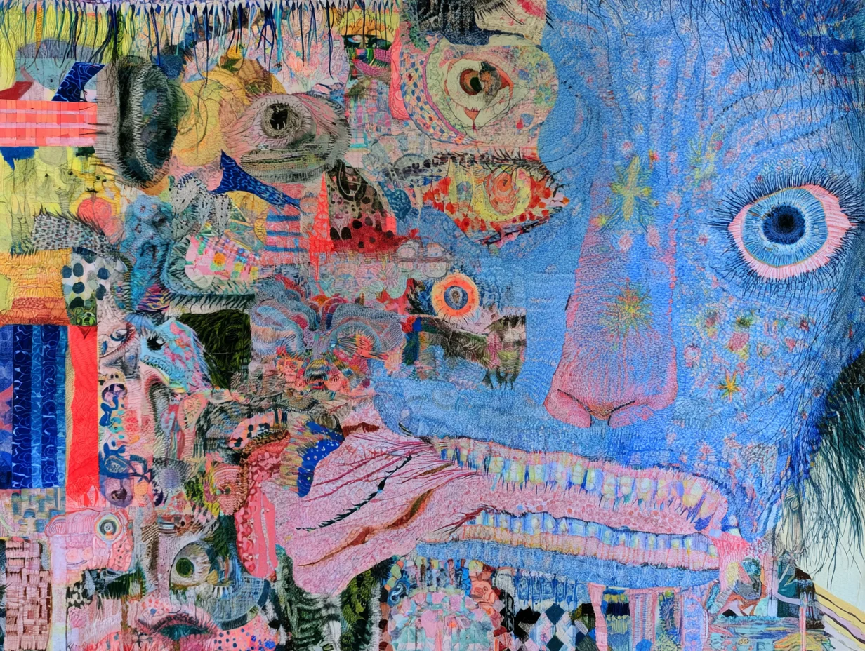 A close-up collage of many different eyes, each one distinct, looking in different directions on a single plane